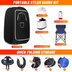 Ecoboom Home Portable Sauna Room, Full Body Home Sauna Room, Foldable Portable Steam Sauna Tent, Equipped With A 2.6L 1000W Steam Generator, Folding Chair, And Remote Control.
