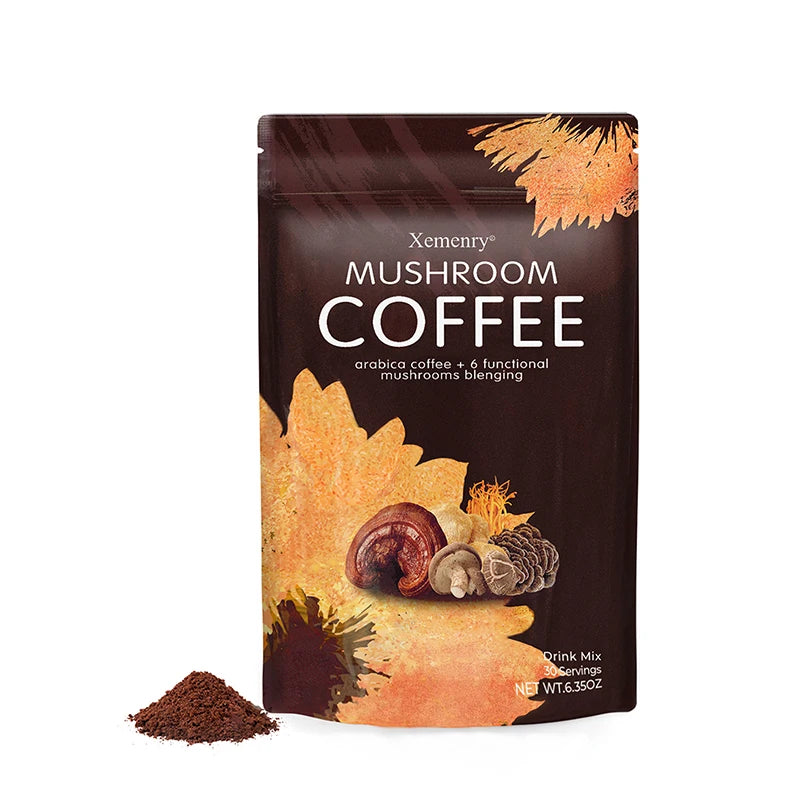Mushroom Coffee - with Lion's Mane, Cordyceps, Reishi - Replenish Energy, Improve Concentration, Enhance Immunity - 1 Pack