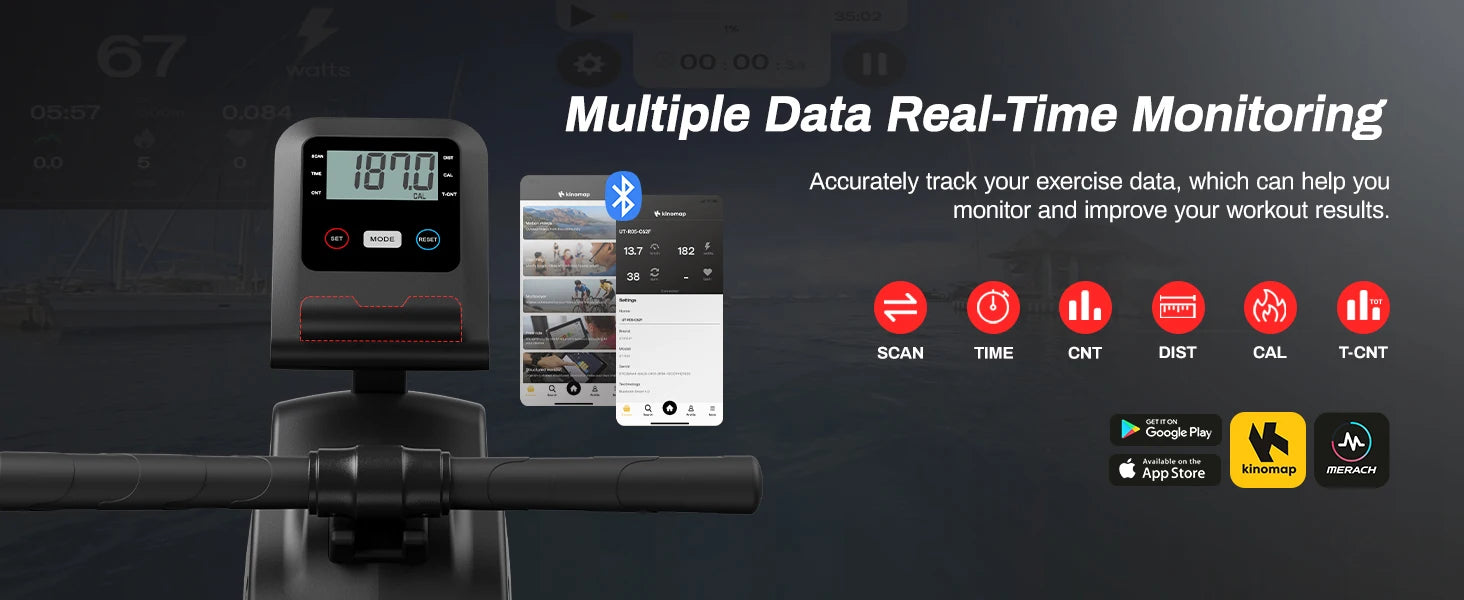 UTRYUP Magnetic Rowing Machines R05 Water Rower R10 16 Levels Quiet Resistance Foldable Compact Rowing Machine Home Gym Fitness