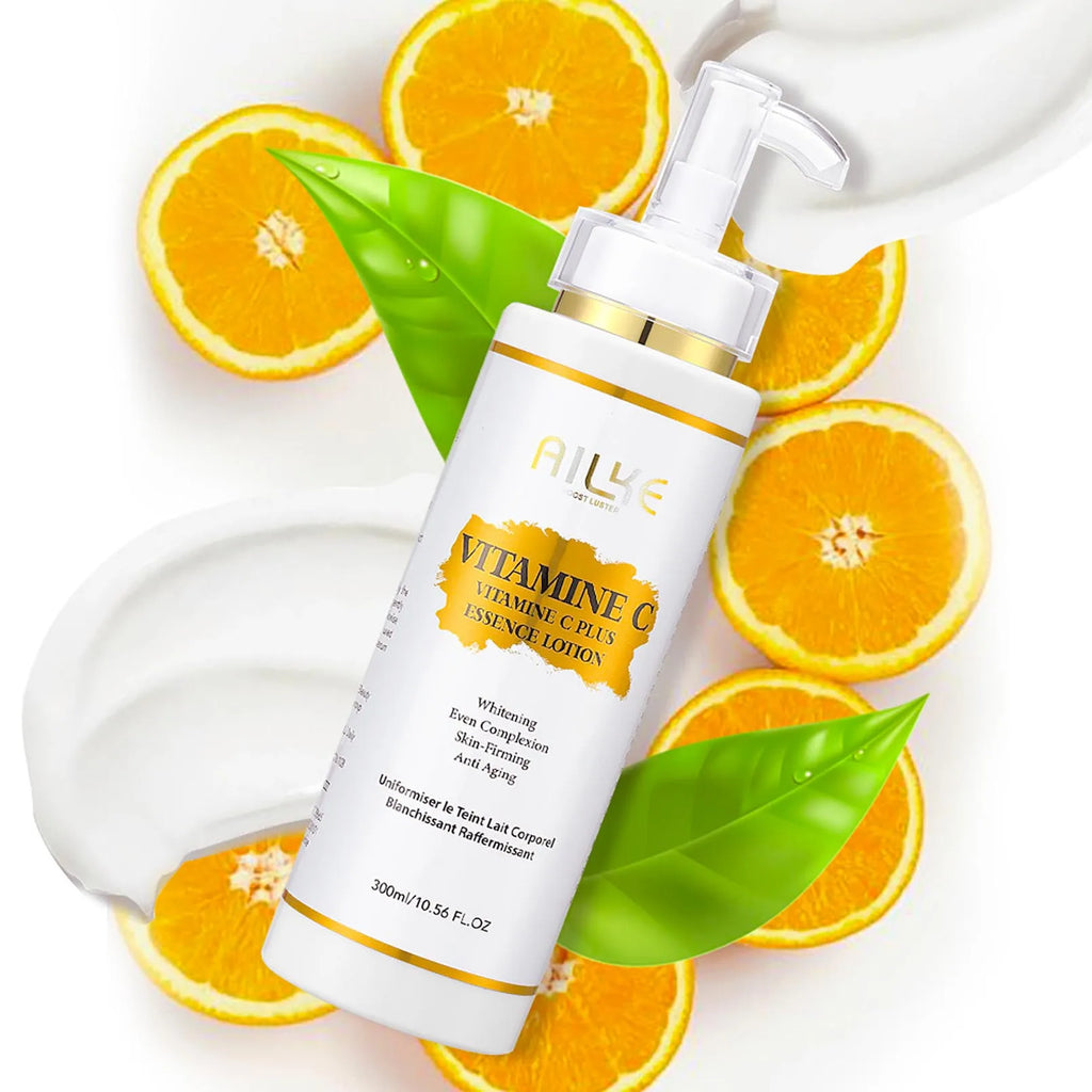 AILKE Vitamin C Skin Care Set, with Lightening Body Lotion, Even Skin Tone Face Cream, Whitening Serum, Brightening Soap