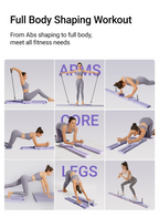 2-in-1 Abs & Ski Board - Portable Core/Leg Trainer, Split Pilates-Reformer for Home Gym, Lightweight Full-Body Fitness