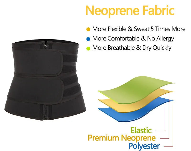 1pc Waist Trainer Slimming Body Shaper Fitness Belt Weight Loss Fat Burning Sport Girdle Sweat Trimmer Workout Cincher Shapewear