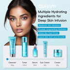 QUIYUM 8X H₂O AquaVitalize Skincare Set 5PCS Deep Hydration Kit Wrinkle Smoothing Tightening Treatment Gift Set
