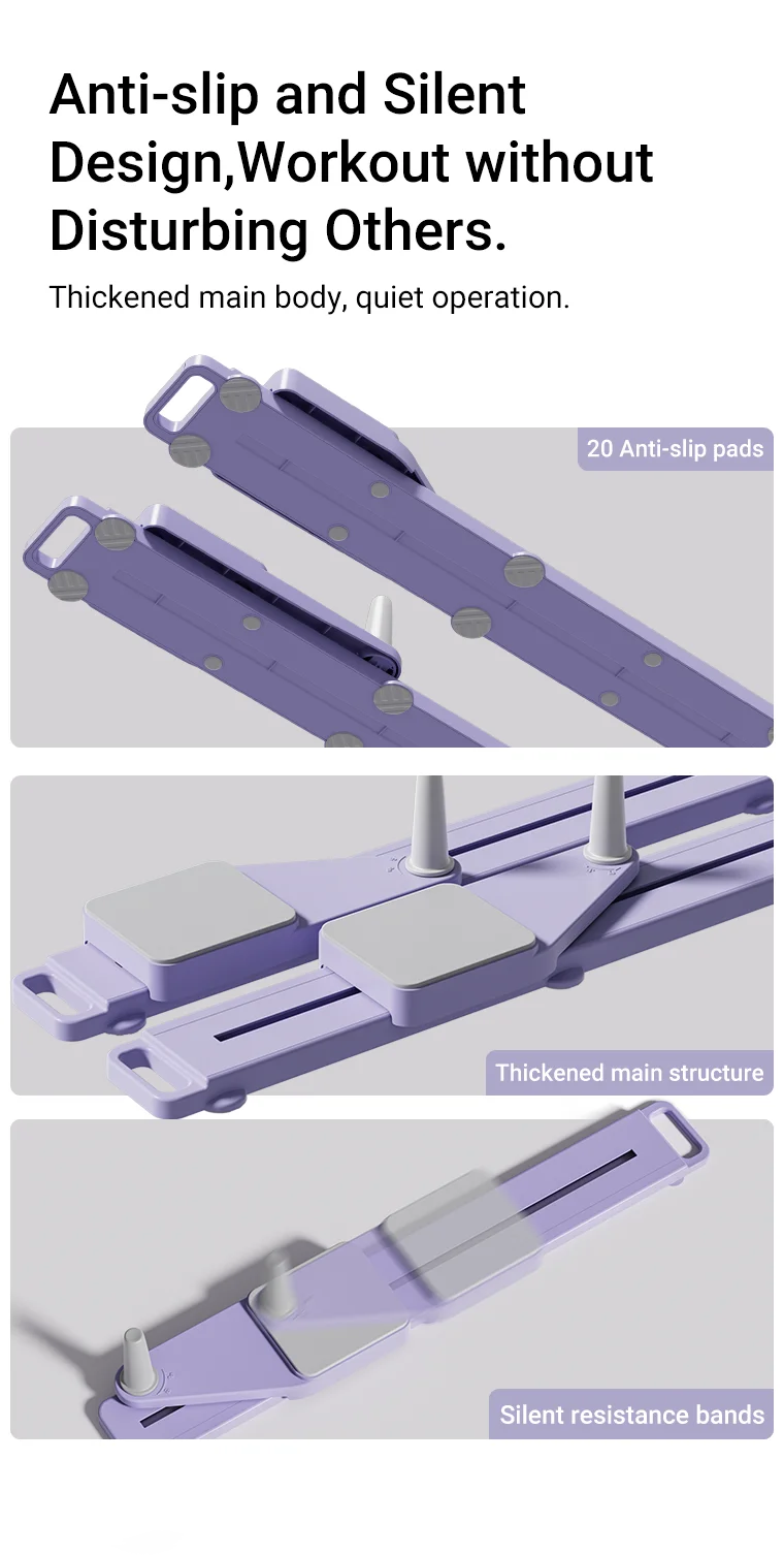2-in-1 Abs & Ski Board - Portable Core/Leg Trainer, Split Pilates-Reformer for Home Gym, Lightweight Full-Body Fitness