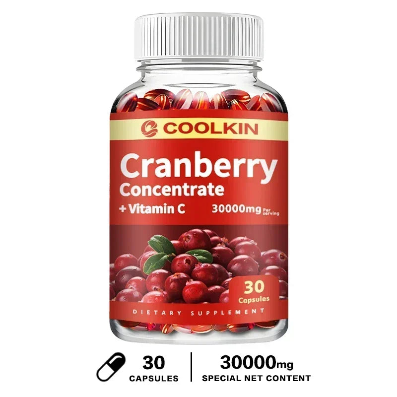 Cranberry - Supports Urinary System Health Bladder Health Potent Antioxidant Rich Vita C Capsule Supplement