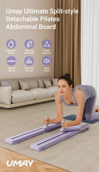 2-in-1 Abs & Ski Board - Portable Core/Leg Trainer, Split Pilates-Reformer for Home Gym, Lightweight Full-Body Fitness