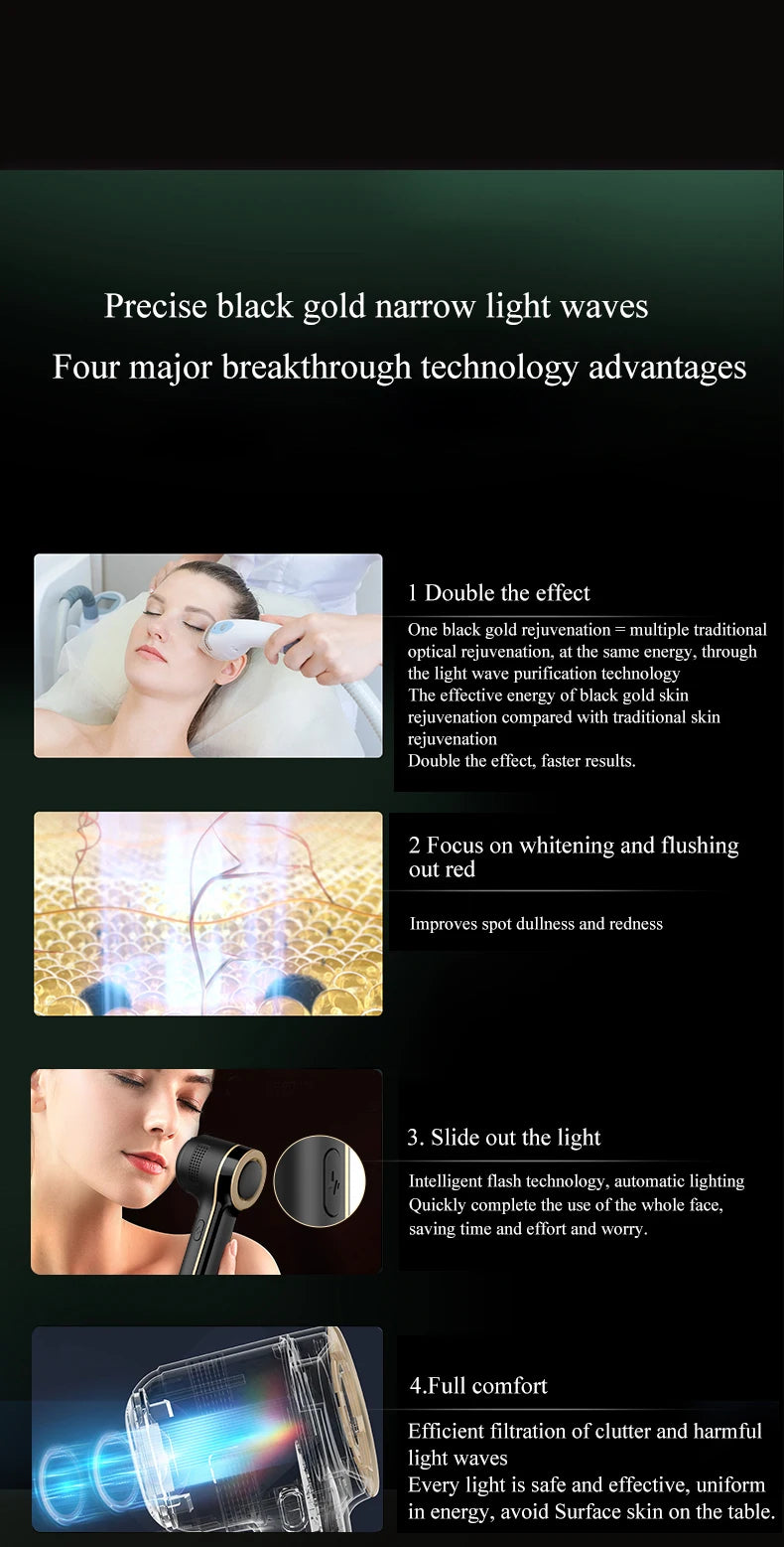 Hot Selling Blacken DPL Photofacial Skincare Device PIR Skin Whitening  Brightening Anti-ageing Rejuvenation Device PRO