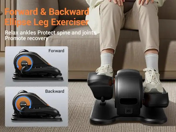 Quiet Portable Under Desk Elliptical for Seniors, Electric Seated Leg Exerciser with Remote – Compact Training Machine