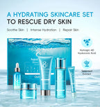 QUIYUM 8X H₂O AquaVitalize Skincare Set 5PCS Deep Hydration Kit Wrinkle Smoothing Tightening Treatment Gift Set