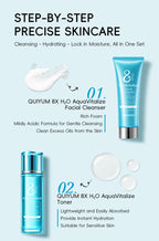 QUIYUM 8X H₂O AquaVitalize Skincare Set 5PCS Deep Hydration Kit Wrinkle Smoothing Tightening Treatment Gift Set