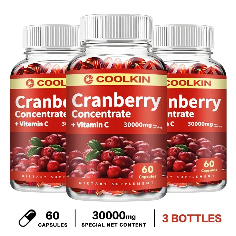 Cranberry - Supports Urinary System Health Bladder Health Potent Antioxidant Rich Vita C Capsule Supplement