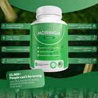 Moringa Capsules Pure Moringa Powder Green Superfood Supplement Supports Good Nights Sleep, Joints & Energy Levels, 60 Capsules