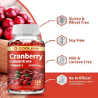 Cranberry - Supports Urinary System Health Bladder Health Potent Antioxidant Rich Vita C Capsule Supplement