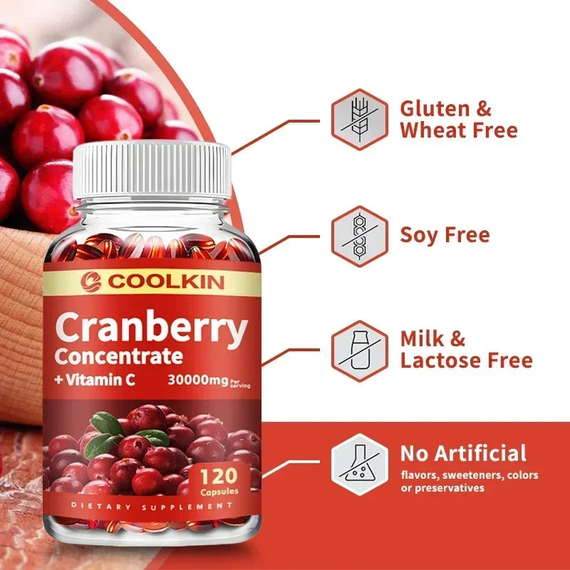 Cranberry - Supports Urinary System Health Bladder Health Potent Antioxidant Rich Vita C Capsule Supplement