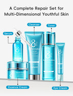 QUIYUM 8X H₂O AquaVitalize Skincare Set 5PCS Deep Hydration Kit Wrinkle Smoothing Tightening Treatment Gift Set