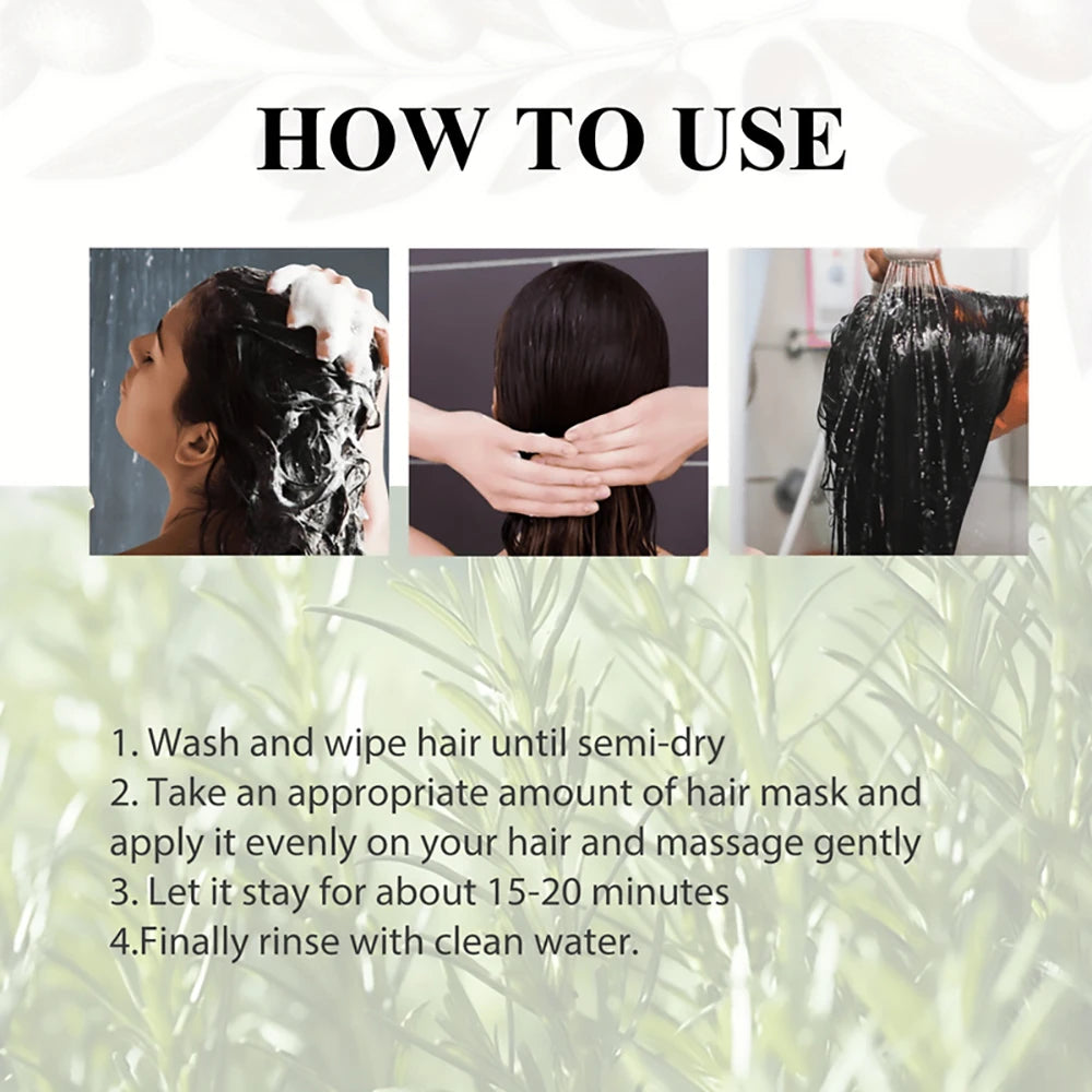 Rosemary Hair Mask Enhances Hair Quality, Nourishes Roots Treats Split Ends Repairs Hair Shine and Promotes Healthy Hair Care