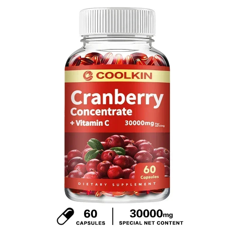 Cranberry - Supports Urinary System Health Bladder Health Potent Antioxidant Rich Vita C Capsule Supplement
