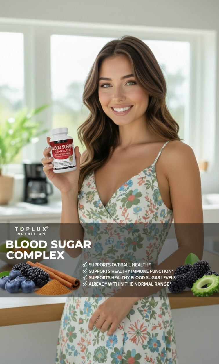 Vitamin C, Vitamin E Supplement, Blood Sugar Complex, Supports Heart Health, Overall Health and Immune System, 60 Capsules