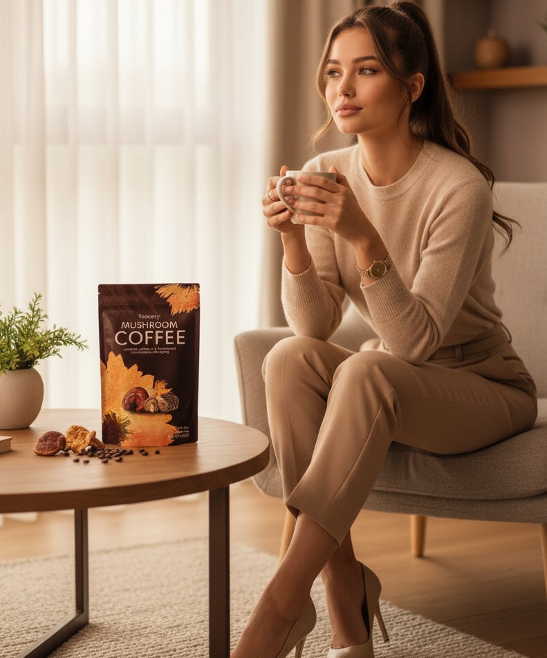 Mushroom Coffee - with Lion's Mane, Cordyceps, Reishi - Replenish Energy, Improve Concentration, Enhance Immunity - 1 Pack
